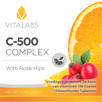 Vitamine C-500 Complex Rozenbottelslabel