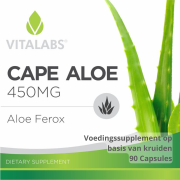 supplement Cape Aloë 450 mg bioflavonoïden, aminozuren, ijzer en calcium label