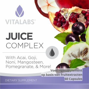 Acai, Goji, Noni, Mangosteen en Granaatappel supplement label