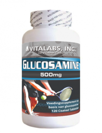Glucosamine 500 mg voedingssupplement bottle